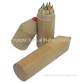 3.5\"Wooden Color Pencil with wooden tube